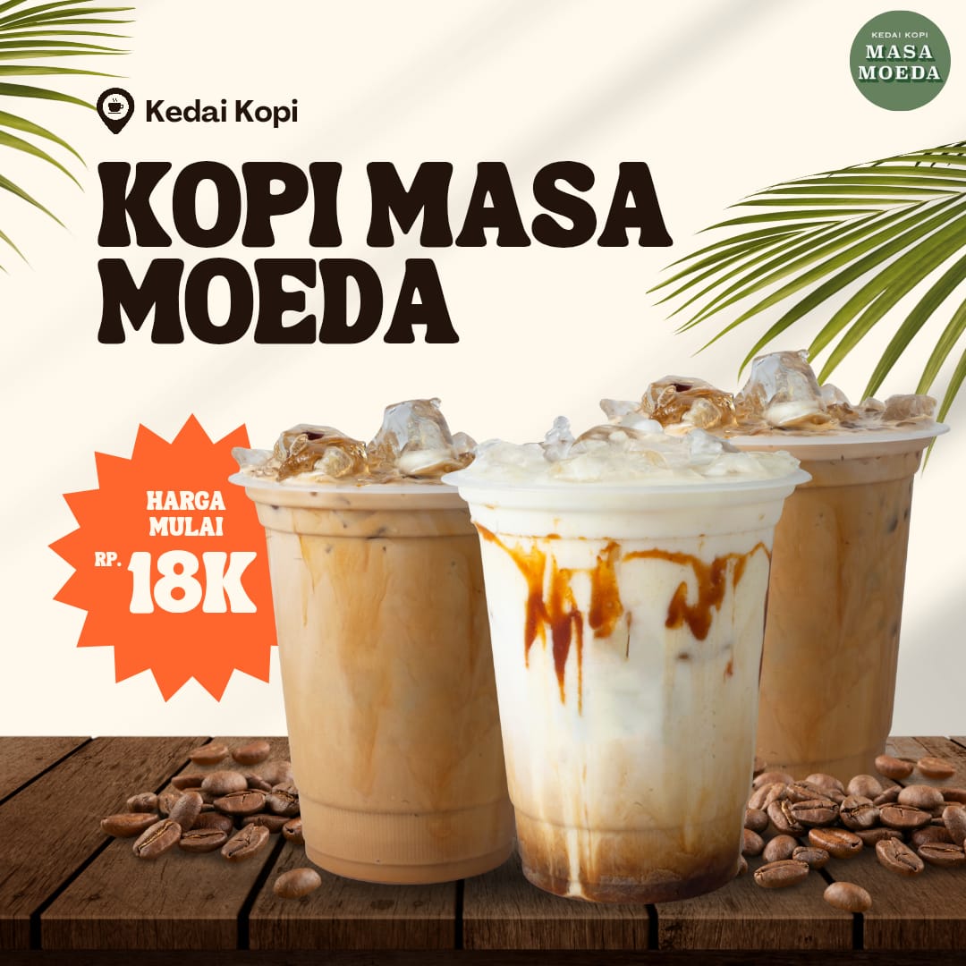 Suasana meja dan interior Kedai Kopi Masa Moeda